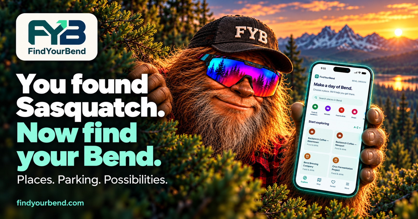 D, the Find Your Bend Sasquatch