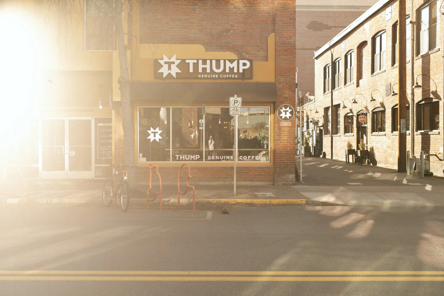Exterior of Thump Coffee’s downtown Bend café